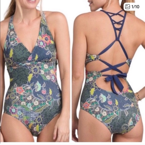 Prana Tulum Colorful One Piece Swimsuit Floral - Picture 1 of 9